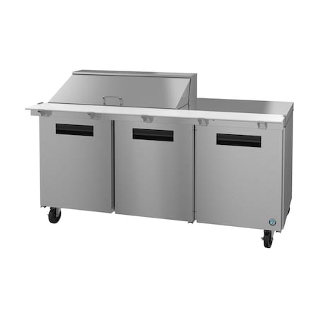 Hoshizaki Refrigerator, Three Section Mega Top Prep Table, Stainless Doors,  SR72B-18M